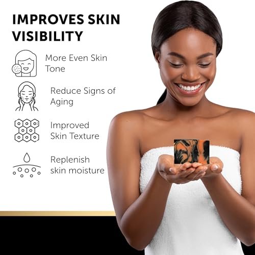 VALITIC Charcoal Kojic Acid Turmeric Black Soap Bar - Dark Spot Remover for Body & Face, 2 Pack with African Net Sponge Avelisse