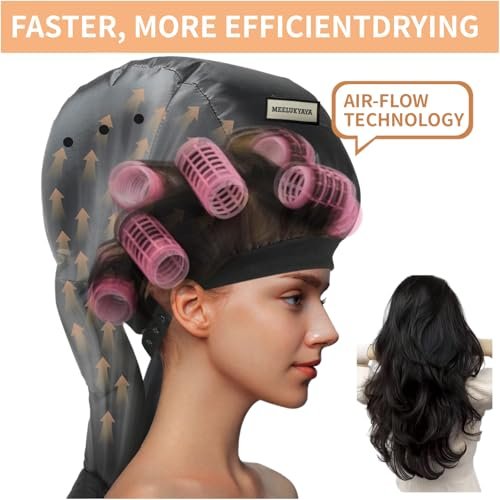 Hair Roller-Specific Heating Bonnet - Shorten Heatless Rods Curling Time, Frizz Control, Lightweight & Portable for Travel (Rollers Not Included) - görsel 6