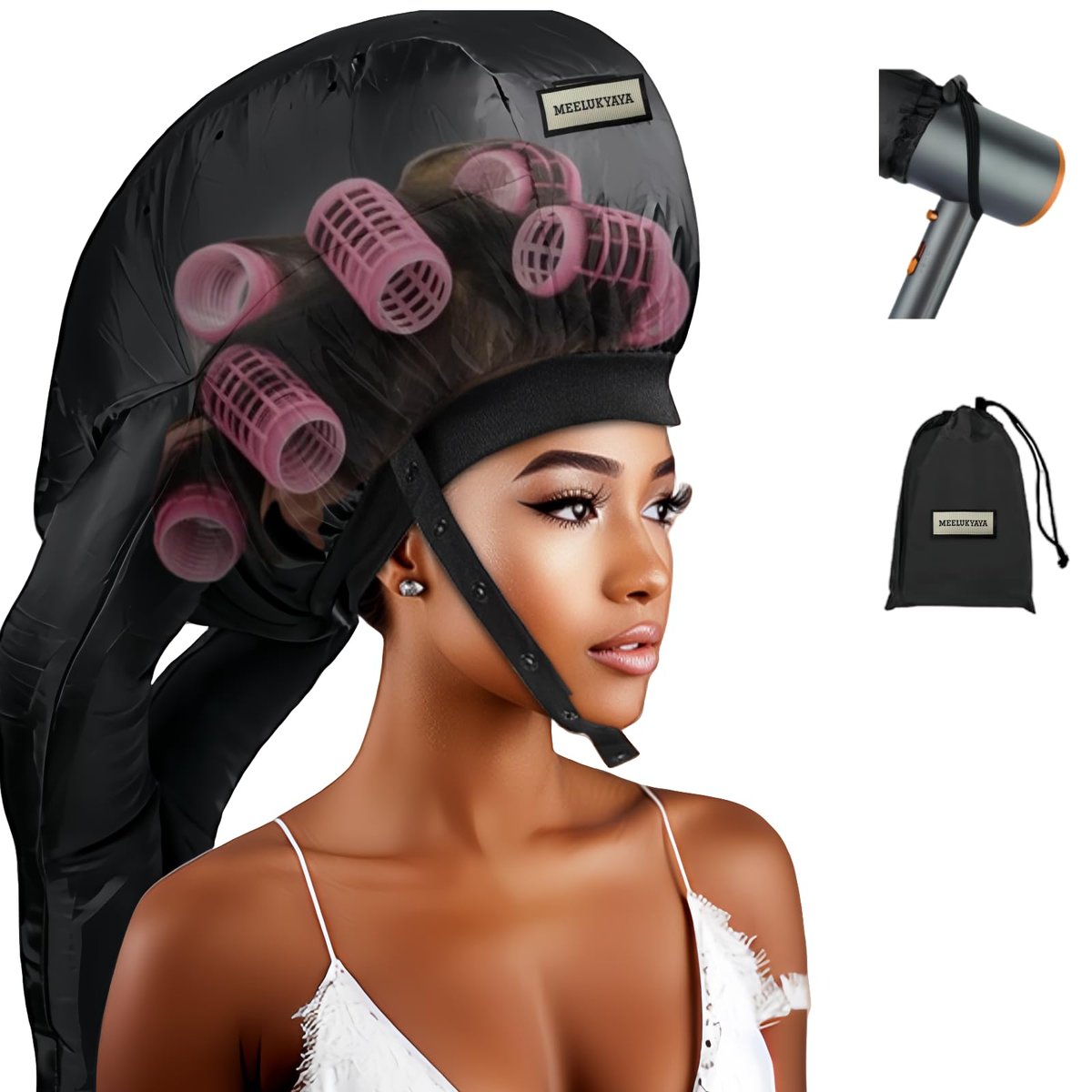 Hair Roller-Specific Heating Bonnet - Shorten Heatless Rods Curling Time, Frizz Control, Lightweight & Portable for Travel (Rollers Not Included) - görsel 1