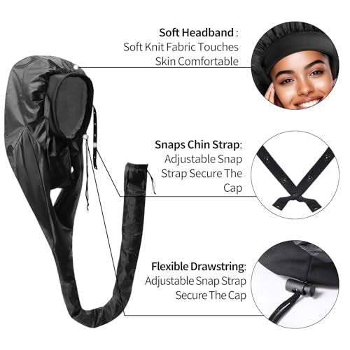 Hair Roller-Specific Heating Bonnet - Shorten Heatless Rods Curling Time, Frizz Control, Lightweight & Portable for Travel (Rollers Not Included) - görsel 8