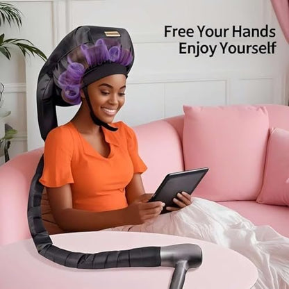 Hair Roller-Specific Heating Bonnet - Shorten Heatless Rods Curling Time, Frizz Control, Lightweight & Portable for Travel (Rollers Not Included)