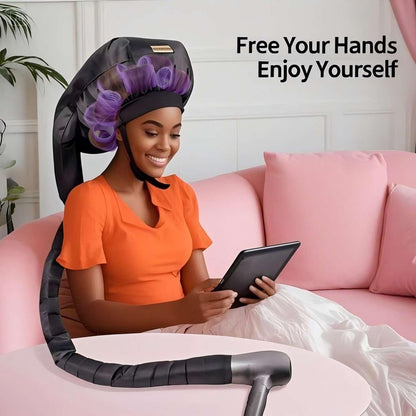 Hair Roller-Specific Heating Bonnet - Shorten Heatless Rods Curling Time, Frizz Control, Lightweight & Portable for Travel (Rollers Not Included)