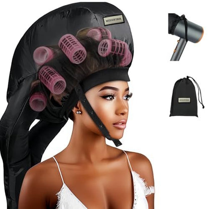 Hair Roller-Specific Heating Bonnet - Shorten Heatless Rods Curling Time, Frizz Control, Lightweight & Portable for Travel (Rollers Not Included)
