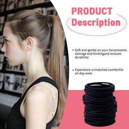 120PCS Thick Hair Elastics for Women Girls – No Damage Seamless Hair Ties, High Elastic Ponytail Holders for Thick, Curly, Long Hair – Neutral Colors (4mm) Avelisse