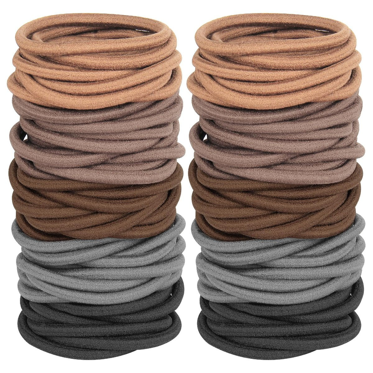 120PCS Thick Hair Elastics for Women Girls – No Damage Seamless Hair Ties, High Elastic Ponytail Holders for Thick, Curly, Long Hair – Neutral Colors (4mm) Avelisse