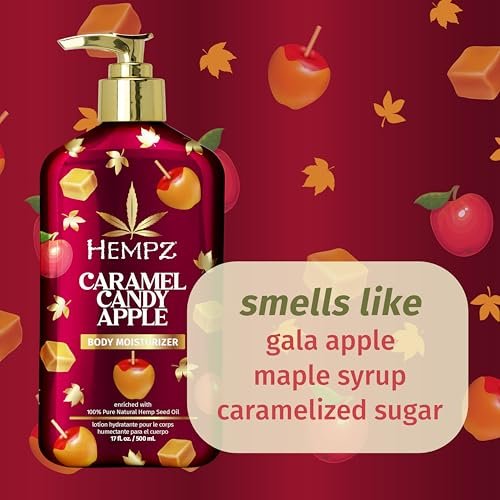 Hempz Caramel Candy Apple Body Moisturizer - Limited Edition Fall & Winter Lotion for Men & Women, 17 fl oz Avelisse