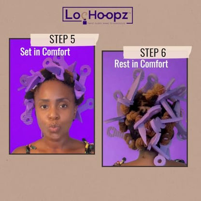 Loc Hoopz – 10 Long Hair Foam Curling Loops for Microlocs & Sisterlocks, No Heat Hair Curlers for Natural Curls, Soft Sleep-Friendly Rollers for Textured Hair Avelisse