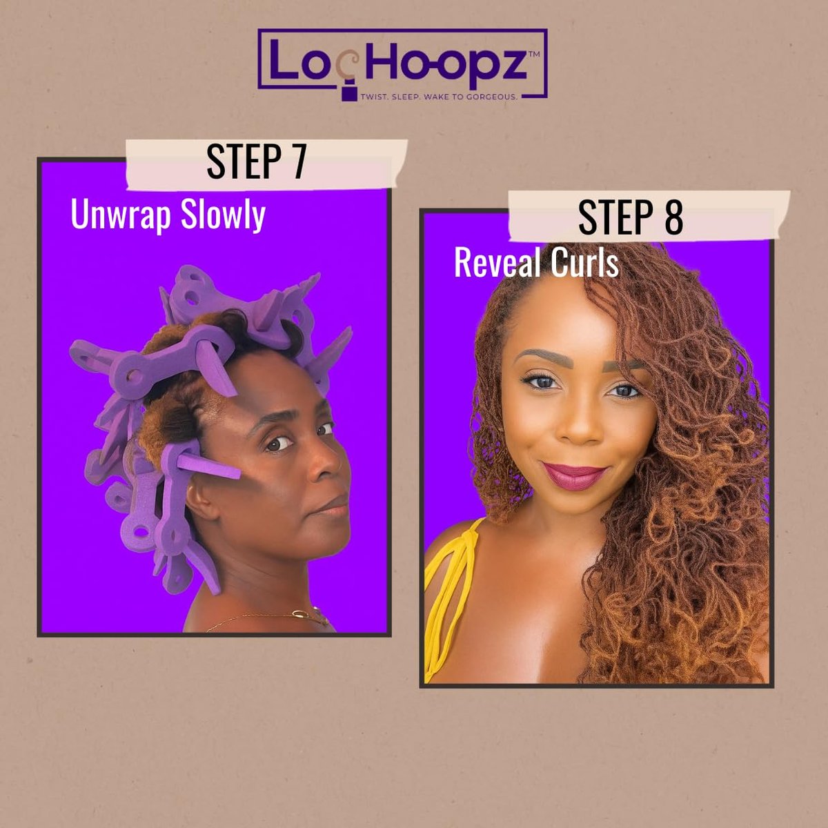 Loc Hoopz – 10 Long Hair Foam Curling Loops for Microlocs & Sisterlocks, No Heat Hair Curlers for Natural Curls, Soft Sleep-Friendly Rollers for Textured Hair Avelisse