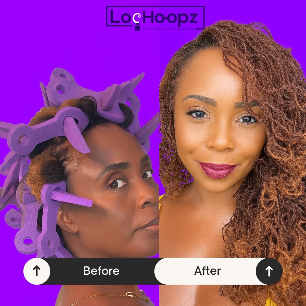Loc Hoopz – 10 Long Hair Foam Curling Loops for Microlocs & Sisterlocks, No Heat Hair Curlers for Natural Curls, Soft Sleep-Friendly Rollers for Textured Hair Avelisse