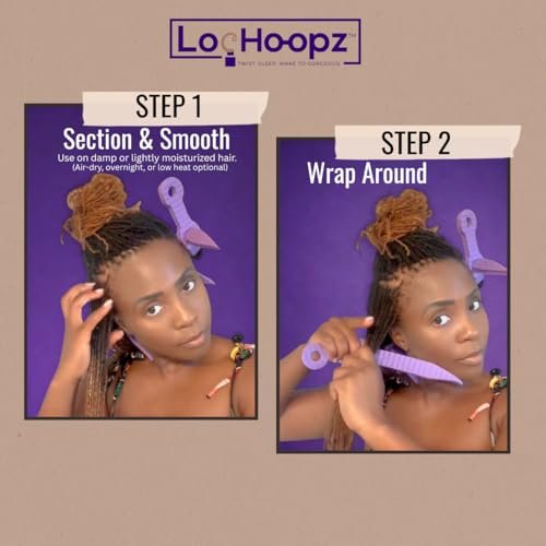 Loc Hoopz – 10 Long Hair Foam Curling Loops for Microlocs & Sisterlocks, No Heat Hair Curlers for Natural Curls, Soft Sleep-Friendly Rollers for Textured Hair Avelisse