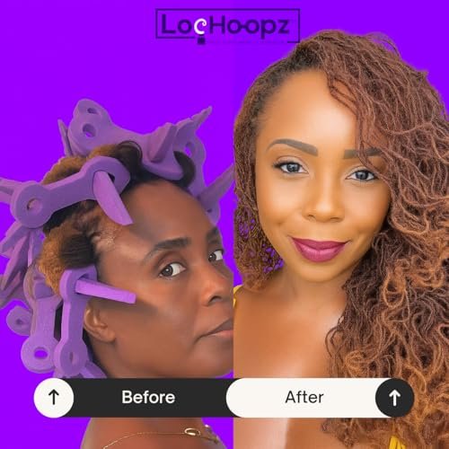 Loc Hoopz – 10 Long Hair Foam Curling Loops for Microlocs & Sisterlocks, No Heat Hair Curlers for Natural Curls, Soft Sleep-Friendly Rollers for Textured Hair Avelisse