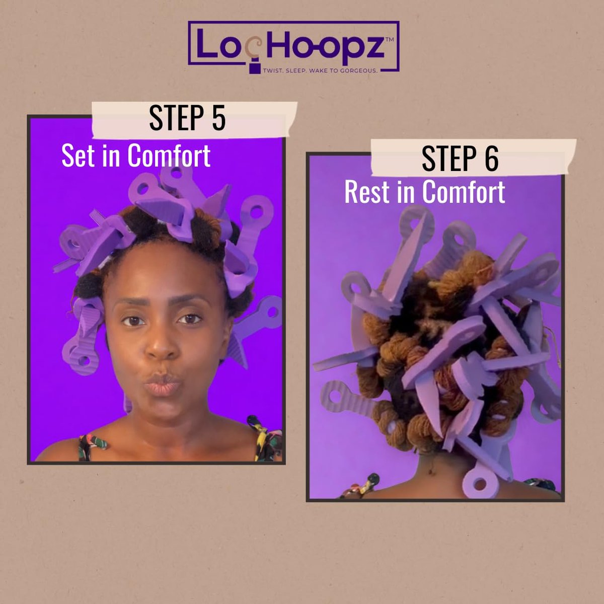 Loc Hoopz – 10 Long Hair Foam Curling Loops for Microlocs & Sisterlocks, No Heat Hair Curlers for Natural Curls, Soft Sleep-Friendly Rollers for Textured Hair Avelisse
