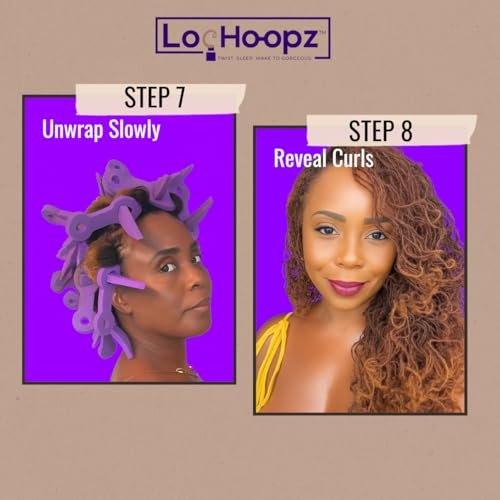 Loc Hoopz – 10 Long Hair Foam Curling Loops for Microlocs & Sisterlocks, No Heat Hair Curlers for Natural Curls, Soft Sleep-Friendly Rollers for Textured Hair Avelisse