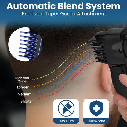 247 Groomed Self Haircut Trimmer For Men – Auto Blending Hair Trimmer, Self Hair Fading Tool, Adjustable Fade Guide (1–20mm), Hair Clippers, Beard, Nose Trimmer, Foil Shaver, Unisex Body Groomer Avelisse