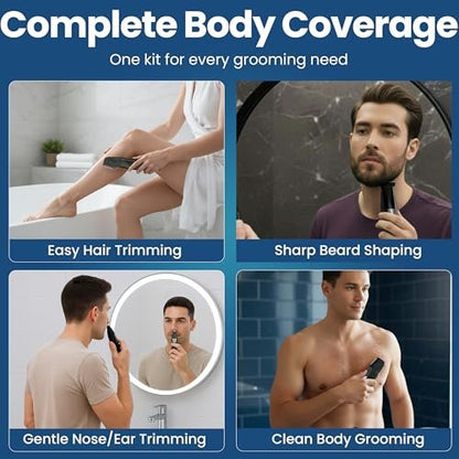 247 Groomed Self Haircut Trimmer For Men – Auto Blending Hair Trimmer, Self Hair Fading Tool, Adjustable Fade Guide (1–20mm), Hair Clippers, Beard, Nose Trimmer, Foil Shaver, Unisex Body Groomer Avelisse