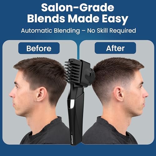 247 Groomed Self Haircut Trimmer For Men – Auto Blending Hair Trimmer, Self Hair Fading Tool, Adjustable Fade Guide (1–20mm), Hair Clippers, Beard, Nose Trimmer, Foil Shaver, Unisex Body Groomer Avelisse
