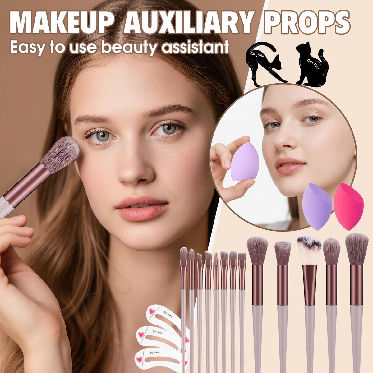 All-in-One Makeup Kit for Women & Teens: Foundation, Eyeshadow Palette, Brushes & More - Complete Makeup Set for Beginners, Gift for Mother's Day, Graduation Avelisse