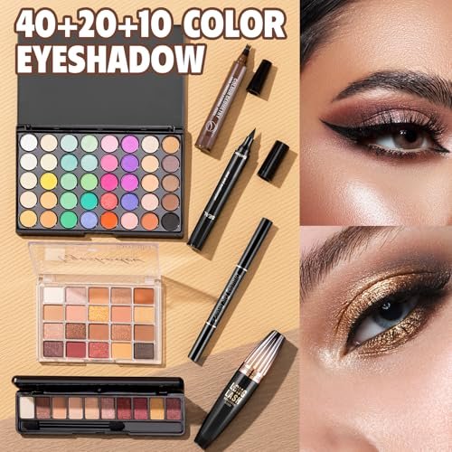 All-in-One Makeup Kit for Women & Teens: Foundation, Eyeshadow Palette, Brushes & More - Complete Makeup Set for Beginners, Gift for Mother's Day, Graduation Avelisse
