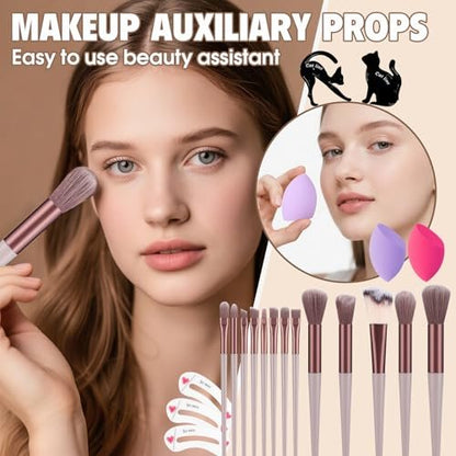 All-in-One Makeup Kit for Women & Teens: Foundation, Eyeshadow Palette, Brushes & More - Complete Makeup Set for Beginners, Gift for Mother's Day, Graduation Avelisse