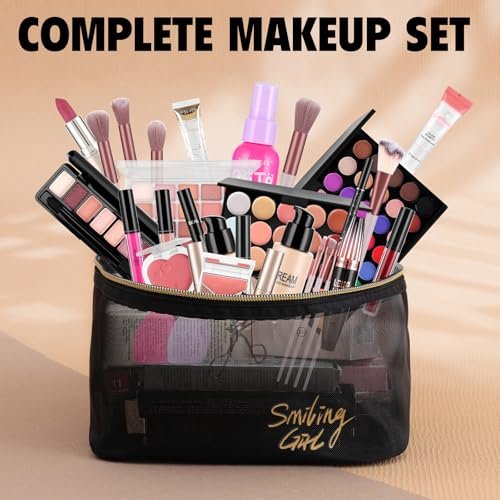 All-in-One Makeup Kit for Women & Teens: Foundation, Eyeshadow Palette, Brushes & More - Complete Makeup Set for Beginners, Gift for Mother's Day, Graduation Avelisse