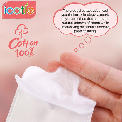 200-Count 100% Cotton Ultra Soft Square Eye Cotton Pads – Spunlace Technology, Makeup Remover Pads for Facial Cleansing, All Skin Types