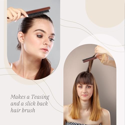 BESTOOL Pure Boar Bristle Hair Brush – Smooth Flyaways, Edge Control & Slick Back for Women, Men & Kids – Best for Sensitive Scalp, Medium, Thin & Fine Hair - görsel 6