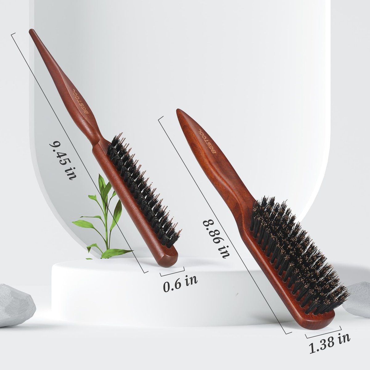 BESTOOL Pure Boar Bristle Hair Brush – Smooth Flyaways, Edge Control & Slick Back for Women, Men & Kids – Best for Sensitive Scalp, Medium, Thin & Fine Hair - görsel 13