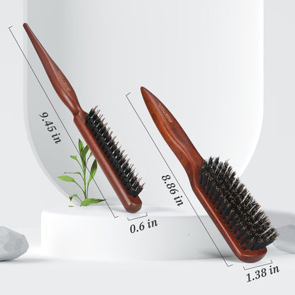 BESTOOL Pure Boar Bristle Hair Brush – Smooth Flyaways, Edge Control & Slick Back for Women, Men & Kids – Best for Sensitive Scalp, Medium, Thin & Fine Hair