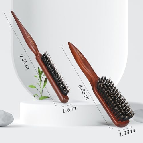 BESTOOL Pure Boar Bristle Hair Brush – Smooth Flyaways, Edge Control & Slick Back for Women, Men & Kids – Best for Sensitive Scalp, Medium, Thin & Fine Hair - görsel 14