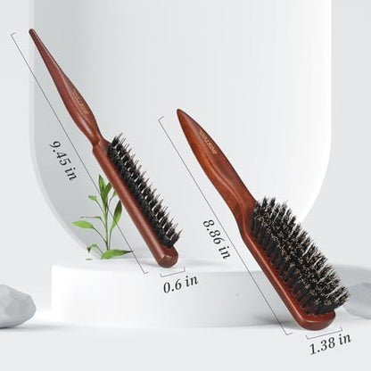 BESTOOL Pure Boar Bristle Hair Brush – Smooth Flyaways, Edge Control & Slick Back for Women, Men & Kids – Best for Sensitive Scalp, Medium, Thin & Fine Hair