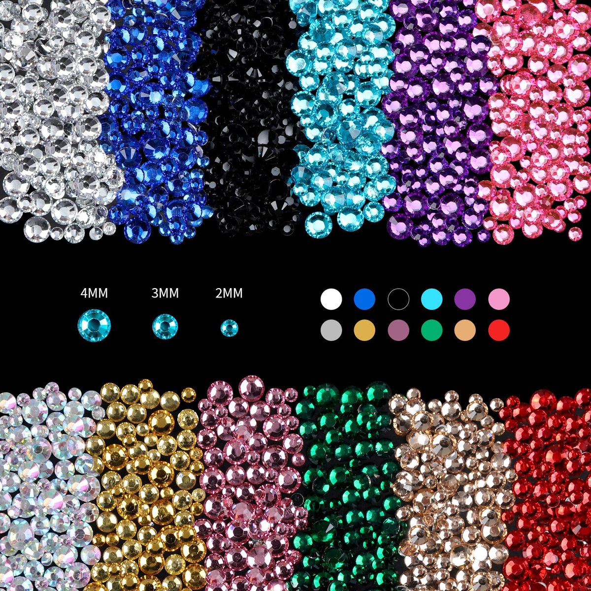 YGDZ Face Rhinestones Kit – Multicolor Face Eye Gems for Makeup, Face Jewels Set with Glue, Nail Gems, Body & Hair Rhinestones for Halloween & Party - görsel 13
