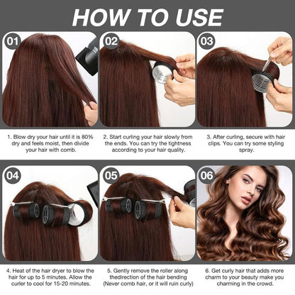 66 Pcs Hair Rollers for Women – Self Grip Rollers with Clips, 4 Sizes (60/48/36/25 mm) for Long, Medium & Short Hair, Includes Storage Bag and Comb