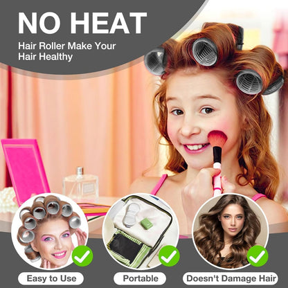 66 Pcs Hair Rollers for Women – Self Grip Rollers with Clips, 4 Sizes (60/48/36/25 mm) for Long, Medium & Short Hair, Includes Storage Bag and Comb