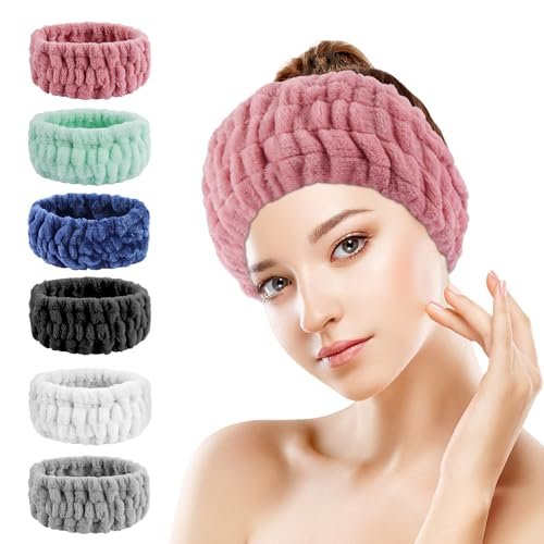 Khrgovd 6PCS Spa Headband for Women – Soft Terry Cloth Hairband for Facial Makeup, Face Washing, Masking, Showering, and Spa Treatments (Multiple Colors) - görsel 2