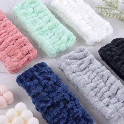 Khrgovd 6PCS Spa Headband for Women – Soft Terry Cloth Hairband for Facial Makeup, Face Washing, Masking, Showering, and Spa Treatments (Multiple Colors)