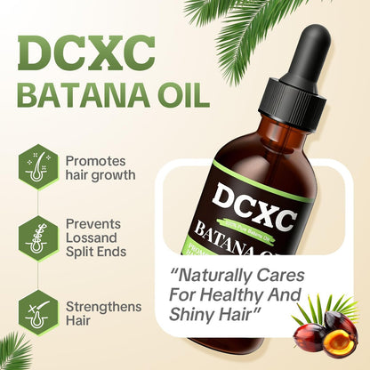 DCXC 100% Pure Batana Oil for Hair Growth - Natural Scalp Care & Hair Thickening Treatment | Revitalizes Damaged Hair, Reduces Breakage & Enhances Shine | Deep Conditioner for All Hair Types - 2oz Avelisse