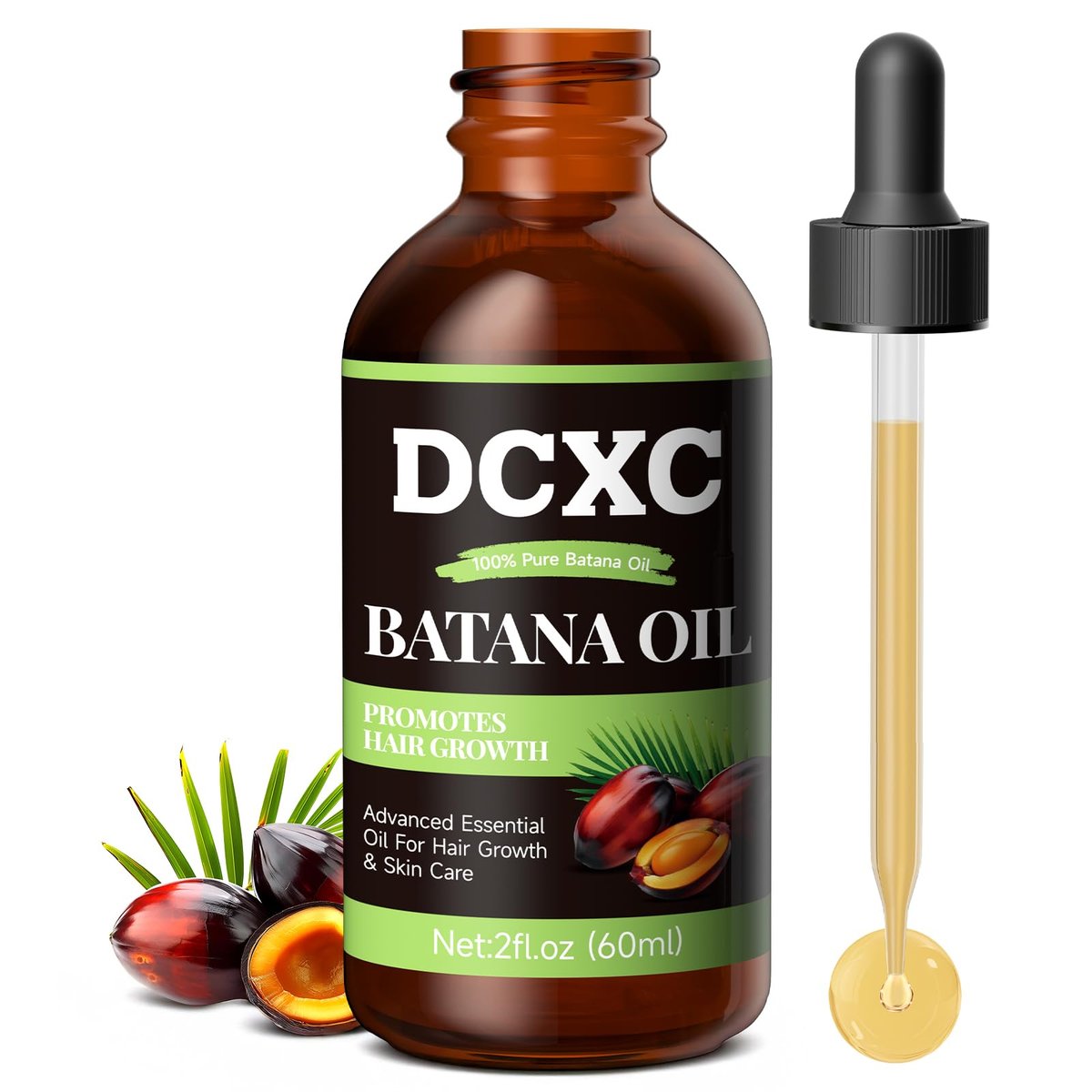 DCXC 100% Pure Batana Oil for Hair Growth - Natural Scalp Care & Hair Thickening Treatment | Revitalizes Damaged Hair, Reduces Breakage & Enhances Shine | Deep Conditioner for All Hair Types - 2oz Avelisse