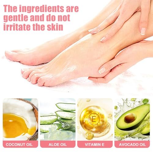 HJXUQIME 2-Pack 60% Urea Hydrating Foot Cream – Anti-Cracking Moisturizer for Dry Cracked Feet & Hands (Aloe + Peach) - görsel 8