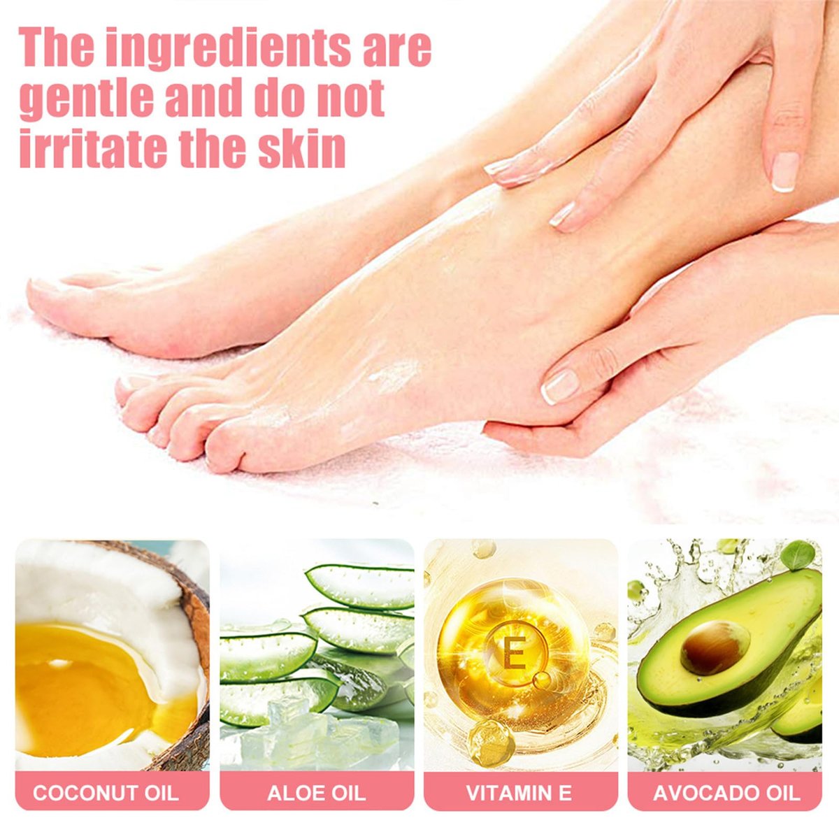 HJXUQIME 2-Pack 60% Urea Hydrating Foot Cream – Anti-Cracking Moisturizer for Dry Cracked Feet & Hands (Aloe + Peach) - görsel 7