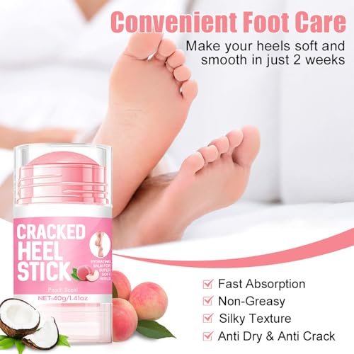 HJXUQIME 2-Pack 60% Urea Hydrating Foot Cream – Anti-Cracking Moisturizer for Dry Cracked Feet & Hands (Aloe + Peach) - görsel 6