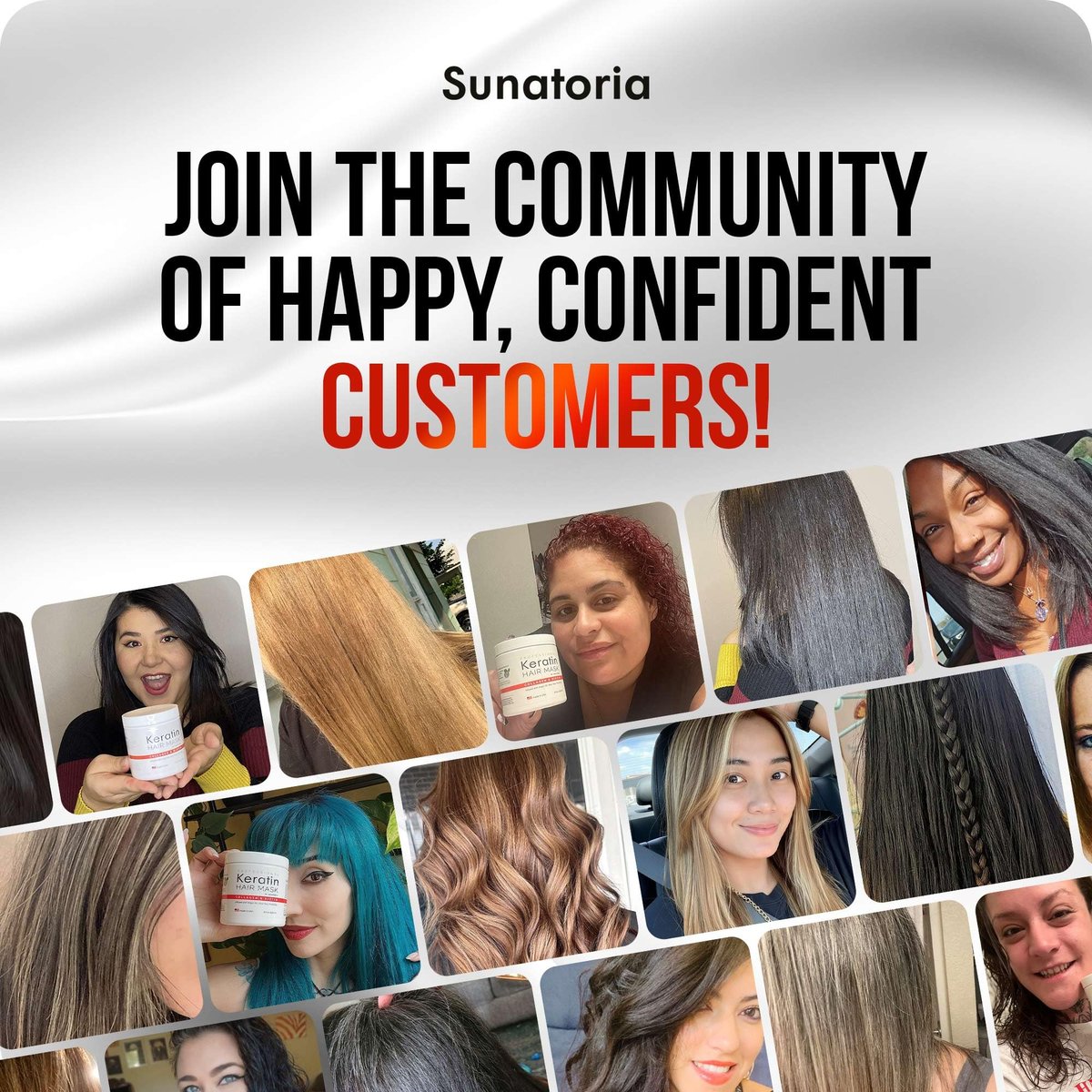 SUNATORIA Korean Keratin Hair Mask for Damaged Hair - Deep Conditioning Treatment with Hydrolyzed Silk, Argan Oil & 8 Amino Acids | Strengthens, Smooths & Nourishes, Sulfate-Free | 8.4 fl oz Avelisse