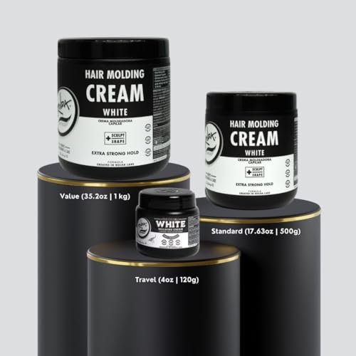 Rolda White Molding Hair Cream for Men - Curl-Defining Styling Cream with Medium-Strong Hold, Natural Finish, Medium Shine, Anti-Frizz & Moisturizing - Alcohol & Paraben-Free (17.6 oz) Avelisse