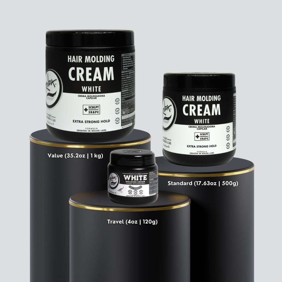 Rolda White Molding Hair Cream for Men - Curl-Defining Styling Cream with Medium-Strong Hold, Natural Finish, Medium Shine, Anti-Frizz & Moisturizing - Alcohol & Paraben-Free (17.6 oz) Avelisse
