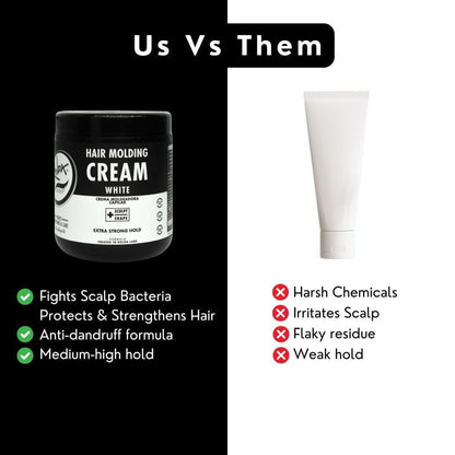 Rolda White Molding Hair Cream for Men - Curl-Defining Styling Cream with Medium-Strong Hold, Natural Finish, Medium Shine, Anti-Frizz & Moisturizing - Alcohol & Paraben-Free (17.6 oz) Avelisse