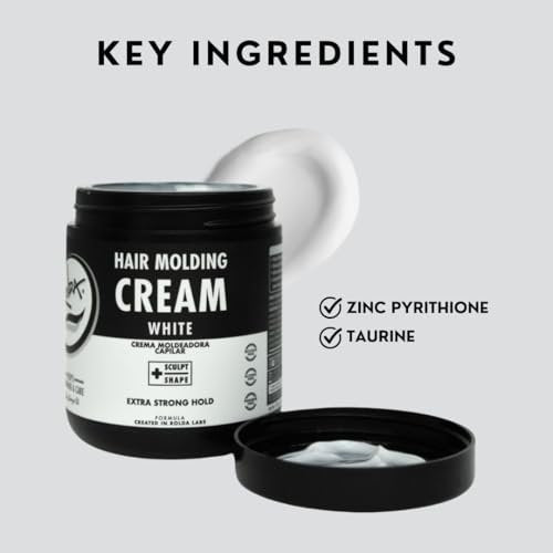 Rolda White Molding Hair Cream for Men - Curl-Defining Styling Cream with Medium-Strong Hold, Natural Finish, Medium Shine, Anti-Frizz & Moisturizing - Alcohol & Paraben-Free (17.6 oz) Avelisse