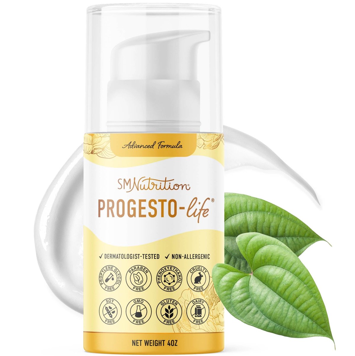 SMNutrition Advanced Progesto-Life Balancing Skin Cream for Women - 4 oz, Dermatologist-Tested, Hypoallergenic, Cruelty-Free Moisturizer Avelisse