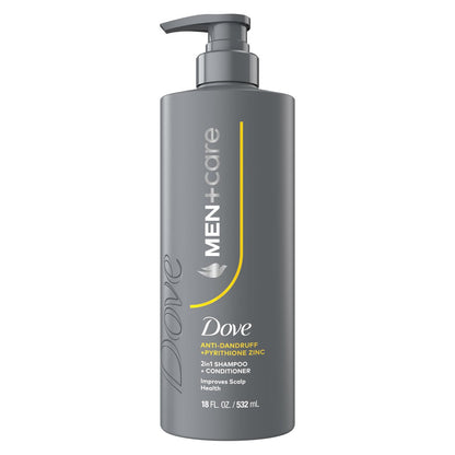 Dove Men+Care 2-in-1 Shampoo + Conditioner Anti-Dandruff, Pyrithione Zinc, 18 oz
