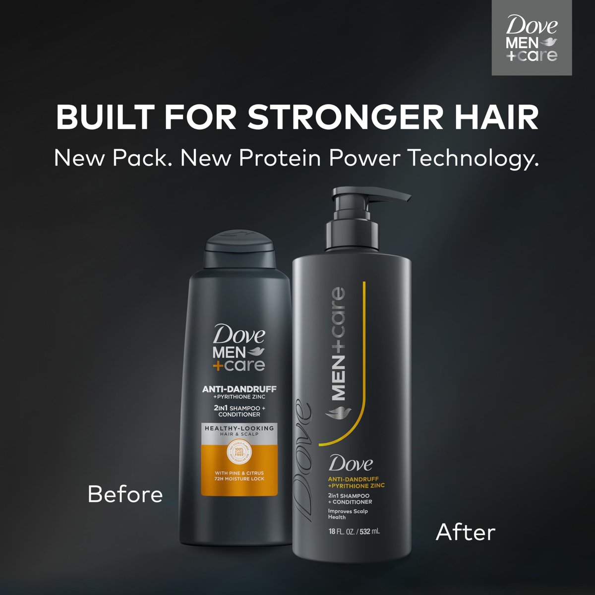 Dove Men+Care 2-in-1 Shampoo + Conditioner Anti-Dandruff, Pyrithione Zinc, 18 oz - görsel 7