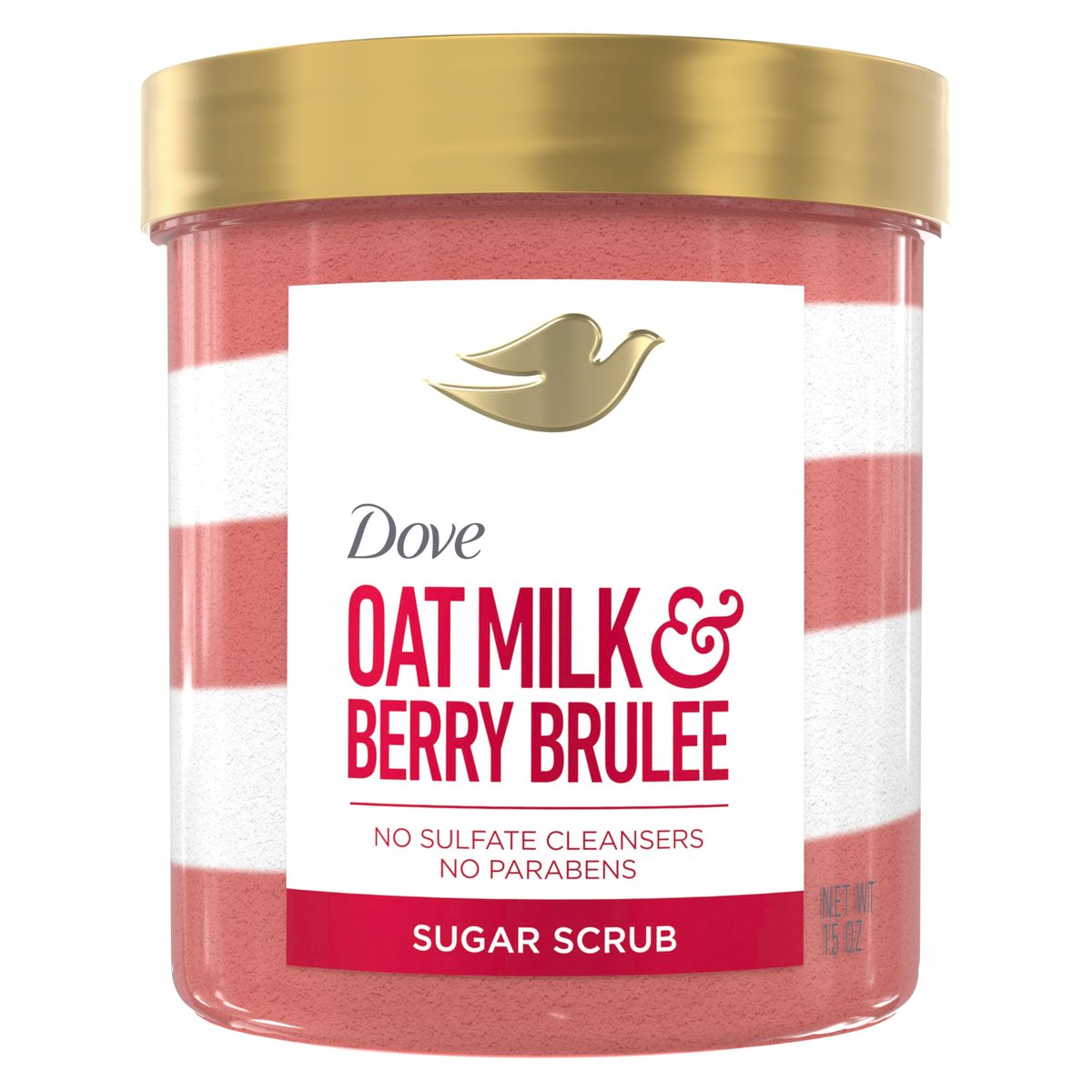 Dove Sugar Body Scrub Oat Milk & Berry Brulee - Exfoliating and Hydrating Body Scrub for Women, 15 oz Avelisse