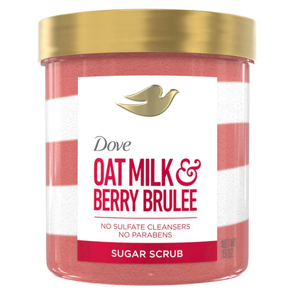 Dove Sugar Body Scrub Oat Milk & Berry Brulee - Exfoliating and Hydrating Body Scrub for Women, 15 oz Avelisse